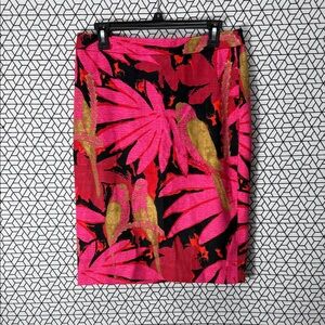 J. Crew Vibrant Pink and Gold Pencil Skirt NWT